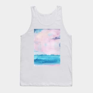 Watercolor landscape sky clouds Tank Top